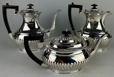 Lot 59 - AN ELIZABETH II SILVER TEA SET BY PARKIN...