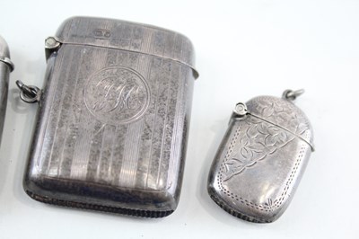 Lot 26 - 4X .925 STERLING SILVER VESTA CASES INC EDWARDIAN