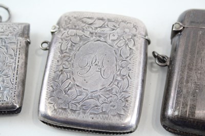 Lot 26 - 4X .925 STERLING SILVER VESTA CASES INC EDWARDIAN