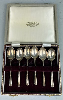 Lot 77 - A SET OF SIX A.E POSTON AND CO SILVER SPOONS,...