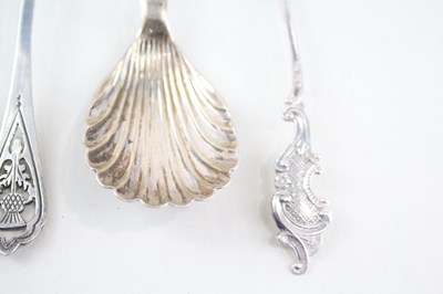 Lot 34 - 4X .925 STERLING SILVER SPOONS INC. ANTIQUE, CADDY ETC