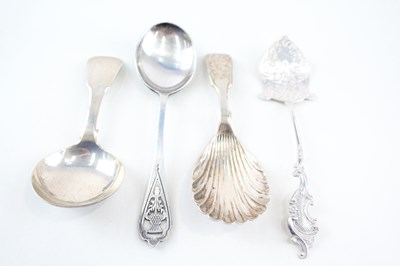 Lot 34 - 4X .925 STERLING SILVER SPOONS INC. ANTIQUE, CADDY ETC