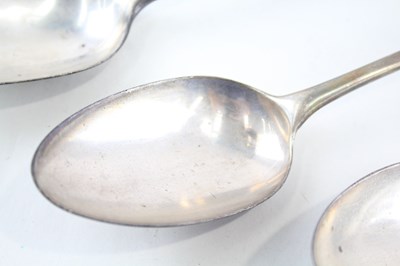Lot 38 - 3X ANTIQUE .925 STERLING SERVING SPOONS INC GEORGIAN, HESTER BATEMAN ETC
