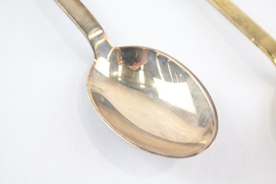 Lot 40 - 2X A.MICHELSEN .925 STERLING SILVER DENMARK COMMEMO SPOONS W/ ENAMEL 95g