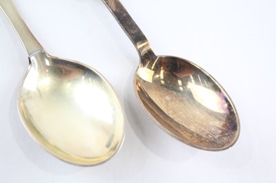 Lot 39 - 2X A.MICHELSEN .925 STERLING SILVER DENMARK COMMEMO SPOONS W/ ENAMEL 91g