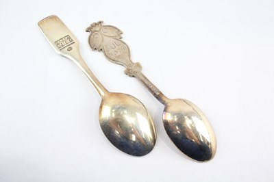Lot 39 - 2X A.MICHELSEN .925 STERLING SILVER DENMARK COMMEMO SPOONS W/ ENAMEL 91g