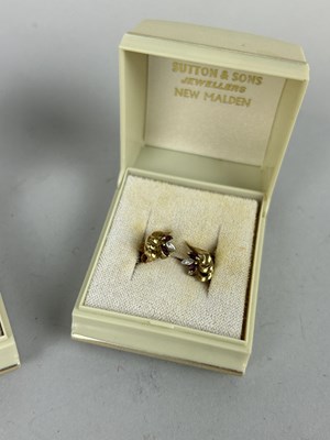Lot 57 - TWO PAIRS OF 9CT GOLD EARRINGS