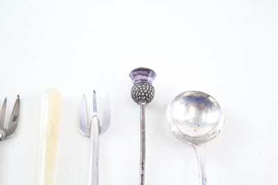 Lot 33 - 12X .925 STERLING SILVER CONDIMENT SPOONS & FORKS INC GEORGIAN ETC