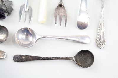 Lot 33 - 12X .925 STERLING SILVER CONDIMENT SPOONS & FORKS INC GEORGIAN ETC