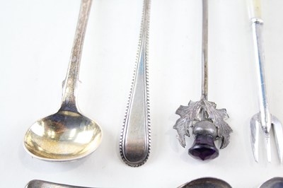 Lot 33 - 12X .925 STERLING SILVER CONDIMENT SPOONS & FORKS INC GEORGIAN ETC