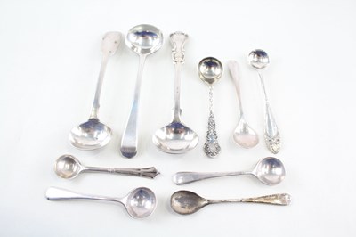 Lot 36 - 10X .925 STERLING SILVER CONDIMENT SPOONS INC GEORGIAN, VICTORIAN ETC