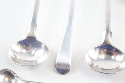 Lot 36 - 10X .925 STERLING SILVER CONDIMENT SPOONS INC GEORGIAN, VICTORIAN ETC