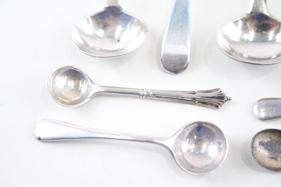 Lot 36 - 10X .925 STERLING SILVER CONDIMENT SPOONS INC GEORGIAN, VICTORIAN ETC