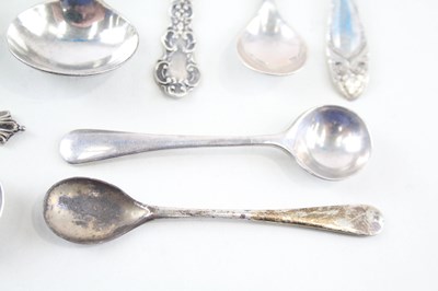 Lot 36 - 10X .925 STERLING SILVER CONDIMENT SPOONS INC GEORGIAN, VICTORIAN ETC