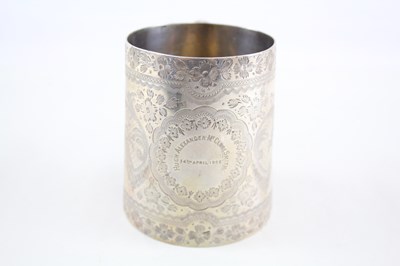 Lot 25 - .925 STERLING SILVER CHRISTENING CUP