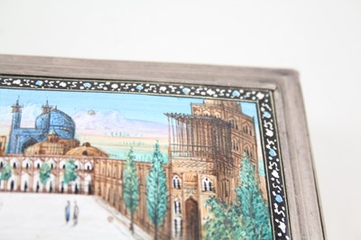 Lot 29 - .840 RUSSIAN SILVER ENAMEL DETAILED CIGARETTE BOX
