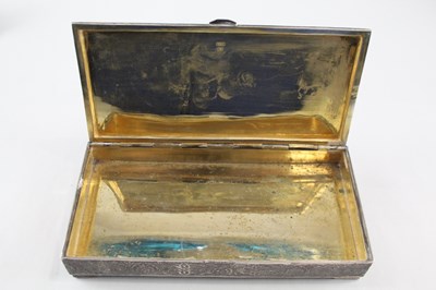 Lot 29 - .840 RUSSIAN SILVER ENAMEL DETAILED CIGARETTE BOX