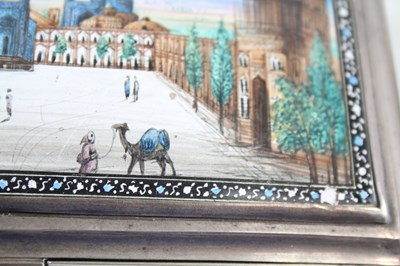 Lot 29 - .840 RUSSIAN SILVER ENAMEL DETAILED CIGARETTE BOX