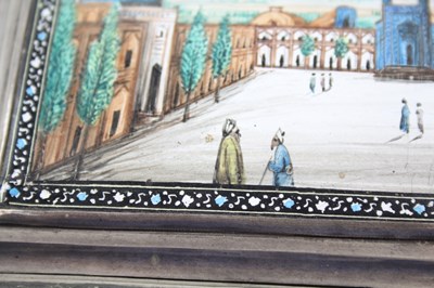 Lot 29 - .840 RUSSIAN SILVER ENAMEL DETAILED CIGARETTE BOX