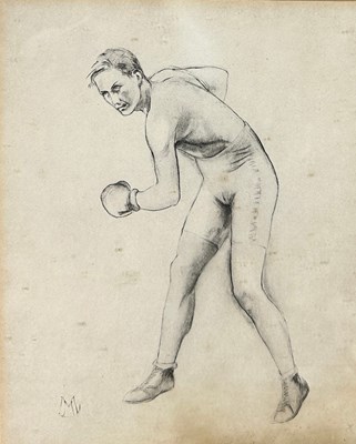 Lot 256 - A SET OF EIGHT PUGILIST BOXING DRAWINGS ON...