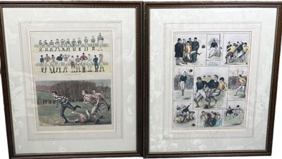 Lot 262 - FOOTBALL INTEREST: A PAIR OF HAND COLOURED...