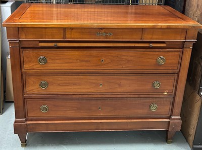 Lot 306 - A 19TH C OAK AND MAHOGANY VENEERED BUREAU,...