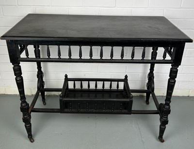 Lot 307 - AN AESTHETIC PERIOD EBONISED VICTORIAN SIDE...