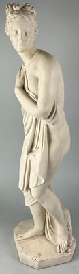 Lot 308 - AN ALABASTER SCULPTURE OF VENUS HOLDING A ROBE,...