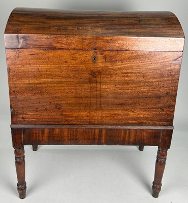 Lot 315 - A GEORGIAN MAHOGANY DOMED TOP CELLARETTE WITH...