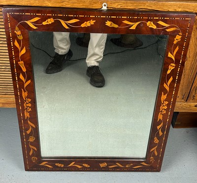 Lot 329 - A 19TH CENTURY DUTCH ROSEWOOD WALL MIRROR...