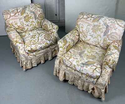 Lot 330 - A PAIR OF DEEP SEATED COUNTRY HOUSE STYLE...