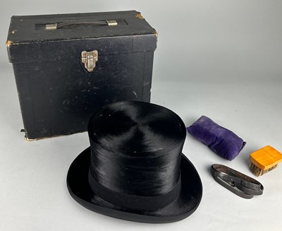 Lot 343 - A SILK TOP HAT BY SCOTT AND CO, 

In original...