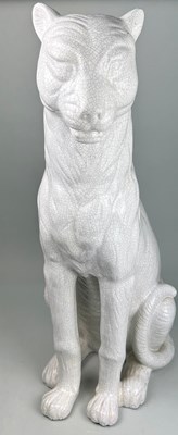 Lot 347 - A LARGE FREE STANDING CERAMIC PANTHER STATUE,...