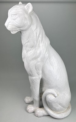 Lot 347 - A LARGE FREE STANDING CERAMIC PANTHER STATUE,...