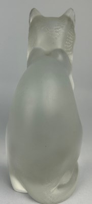 Lot 354 - A LARGE LALIQUE FROSTED GLASS SEATED CAT, 21cm...