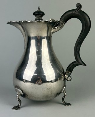 Lot 67 - A SILVER COFFEE POT BY STOKES AND IRELAND LTD...