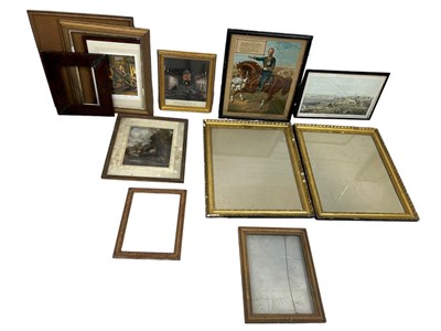 Lot 677 - A COLLECTION OF DECORATIVE PRINTS AND PICTURE FRAMES TO INCLUDE A PAIR OF GOOD ANTIQUE GILT WOOD FRAMES