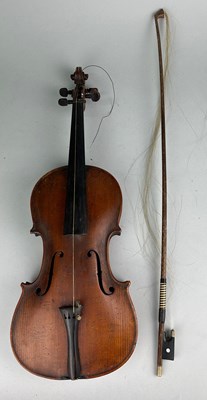 Lot 105 - AN ANTIQUE GERMAN VIOLIN AND BOW