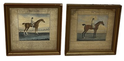 Lot 534 - A RARE PAIR OF 18TH CENTURY HORSE RACING COLOURED PRINTS