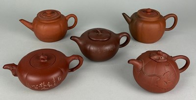 Lot 150 - A COLLECTION OF FIVE CHINESE YIXING CLAY TEA...