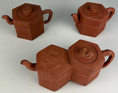 Lot 152 - A COLLECTION OF THREE CHINESE YIXING CLAY TEA...