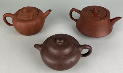 Lot 153 - A COLLECTION OF THREE CHINESE YIXING CLAY...