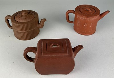 Lot 155 - A COLLECTION OF THREE CHINESE YIXING CLAY...