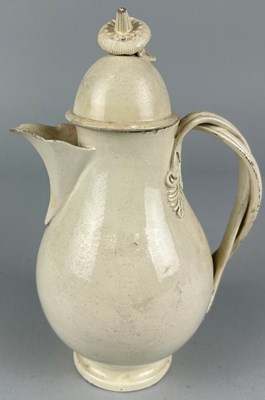 Lot 215 - A CREAMWARE COFFEE POT POSSIBLY 18TH CENTURY