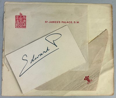 Lot 259 - EDWARD VIII SIGNATURE ATTACHED TO A ST JAMES'S...