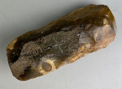 Lot 269 - A LARGE WORKED FLINT TOOL FROM ROCHESTER IN...