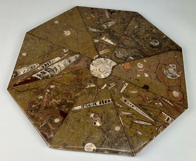 Lot 313A - A MOROCCAN TABLE TOP CONTAINING GONIATITES AND...