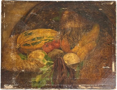 Lot 365 - A 19TH CENTURY OIL ON CANVAS PAINTING STILL...