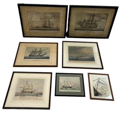 Lot 540 - NAVAL INTEREST: A GROUP OF SEVEN NAVAL MILITARY PRINTS