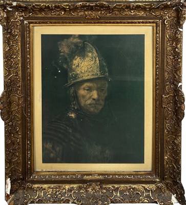 Lot 402 - A PRINT AFTER REMBRANDT MOUNTED IN GILTWOOD FRAME